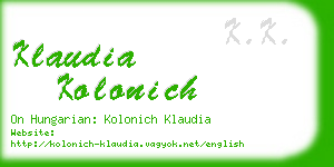 klaudia kolonich business card
